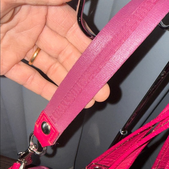 COACH POPPY Pink Leather SHOULDER CROSS BODY Bag AND DUST BAG - Picture 10 of 15